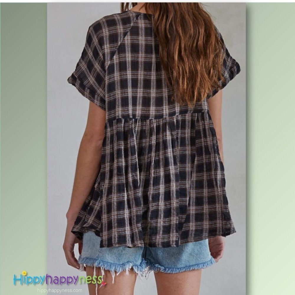 New By Together Brand Babydoll Tunic Plaid NWT - Picture 3 of 3